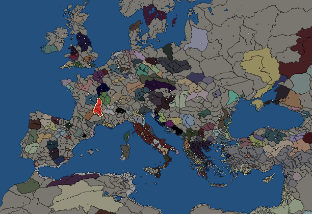 Starting territory of Arverni, with its neighbours