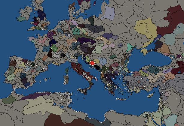 Starting territory of Delmatae, with its neighbours