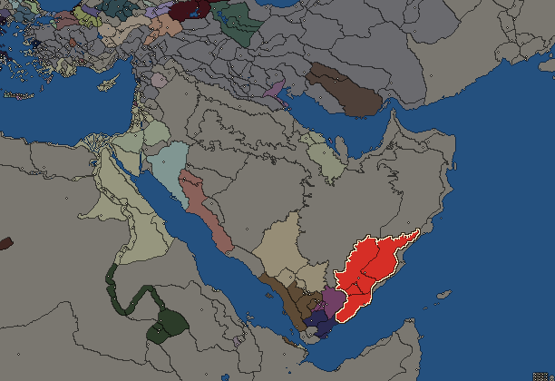 Starting territory of Hadhramaut, with its neighbours