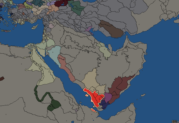 Starting territory of Saba, with its neighbours