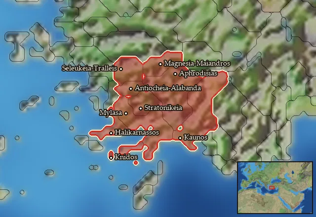 Regions of the Caria mercenary pool