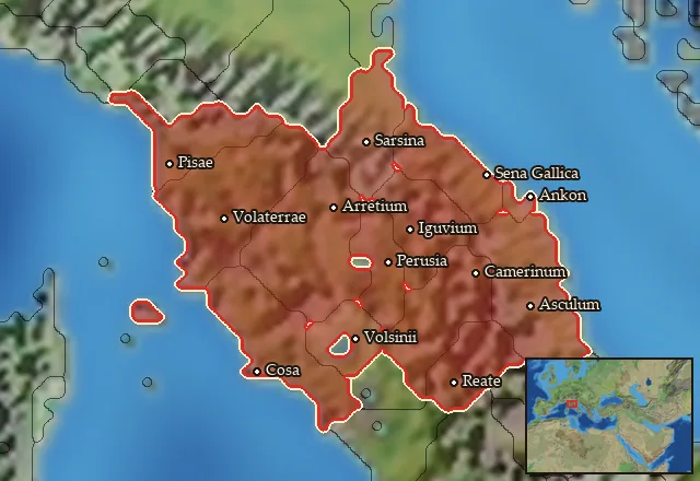Regions of the Northern Italy mercenary pool