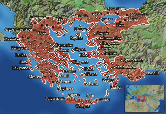 Regions of the Aegean mercenary pool