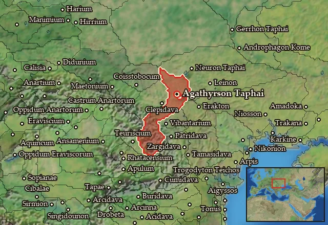 Map of Agathyrsia and its neighbours