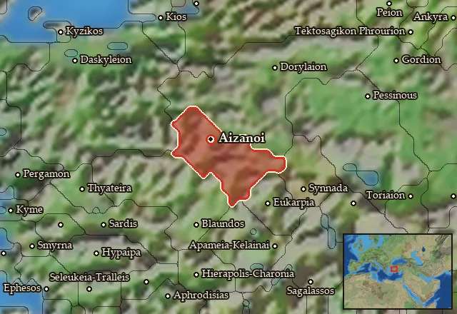 Map of Aizanitis and its neighbours