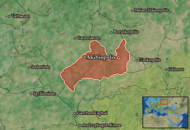 Map of Akibia-Sauaria and its neighbours
