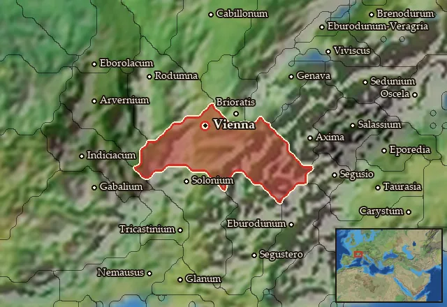 Map of Allobrogia and its neighbours