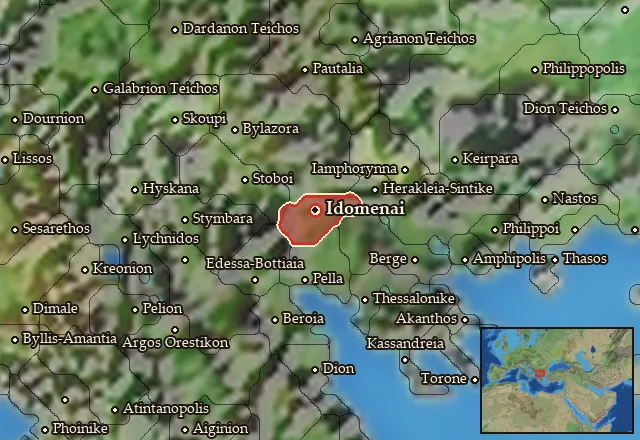 Map of Amphaxitis and its neighbours