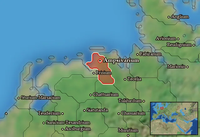 Map of Ampsivaria and its neighbours