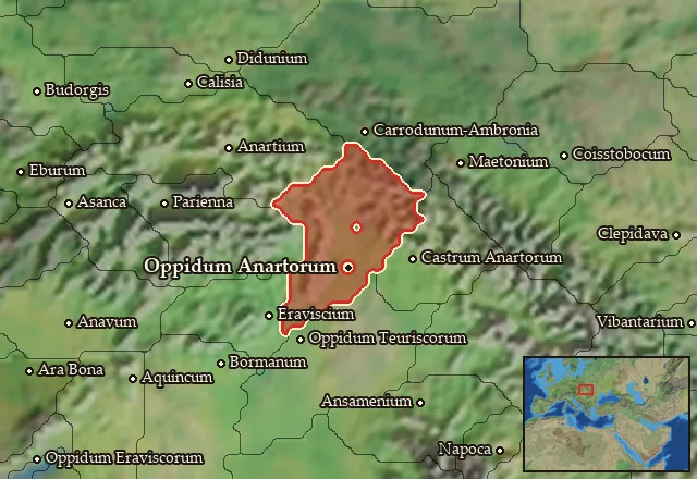 Map of Anartia and its neighbours