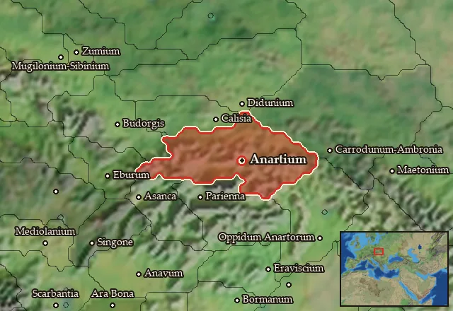 Map of Anartia Septentrionalis and its neighbours