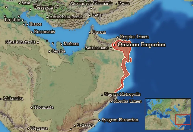 Map of Anatolike Omanitis and its neighbours