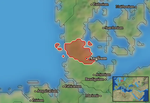Map of Anglia and its neighbours