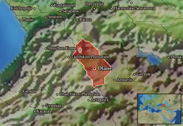Map of Ano Araxes and its neighbours