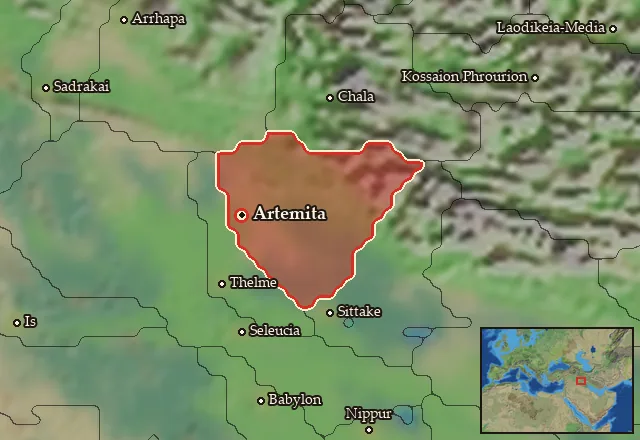 Map of Apolloniatis-Mesopotamia and its neighbours