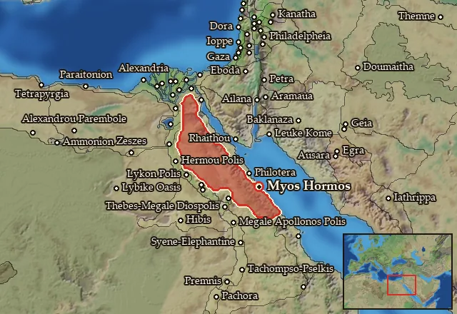 Map of Arabike Aigyptos and its neighbours