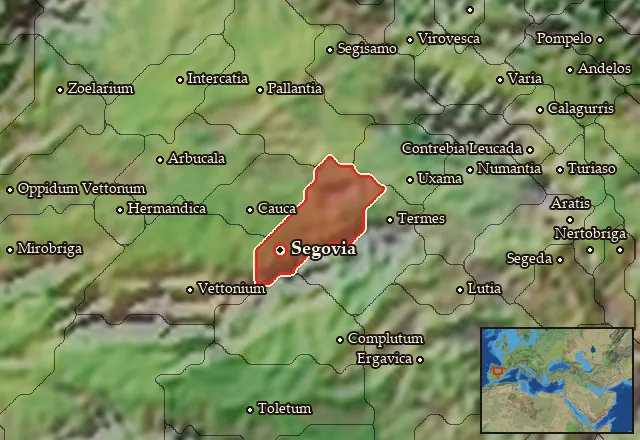 Map of Arevacia Occidentalis and its neighbours