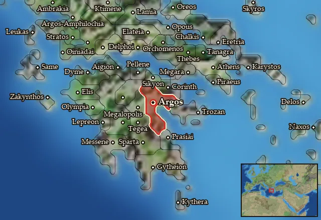 Map of Argolis and its neighbours