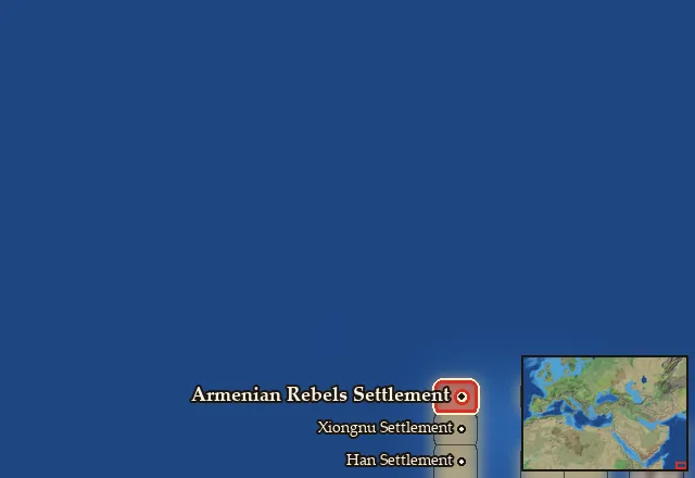 Map of Armenian Rebels Region and its neighbours