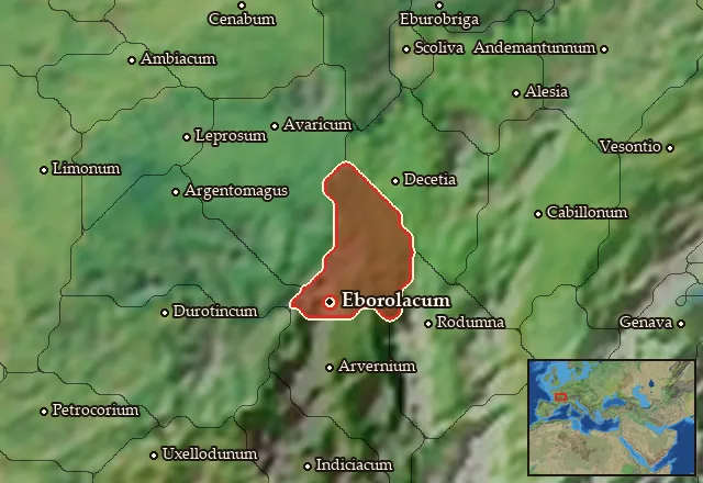 Map of Arvernia Septentrionalis and its neighbours