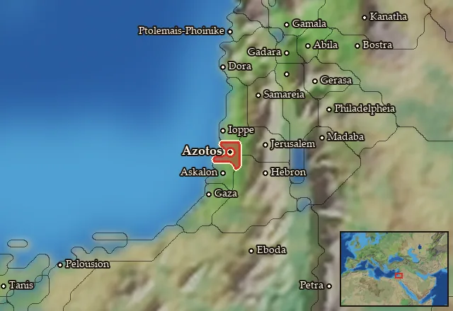 Map of Ashdud and its neighbours