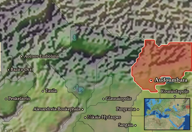 Map of Audoumbaria and its neighbours