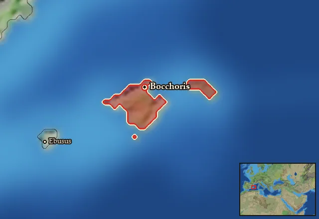 Map of Baliares Maiores and its neighbours
