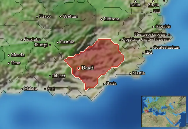 Map of Bastetania and its neighbours