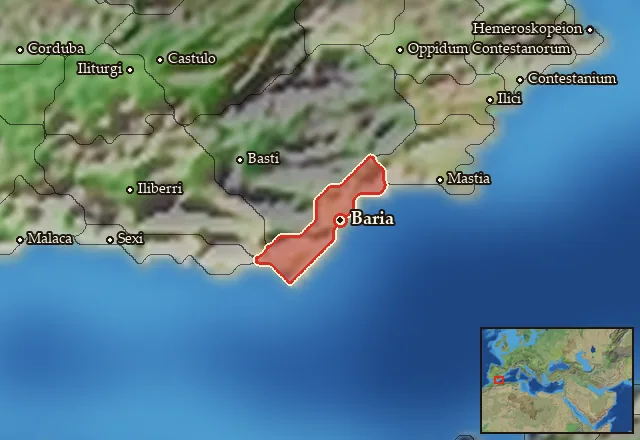 Map of Bastetania Maritima and its neighbours