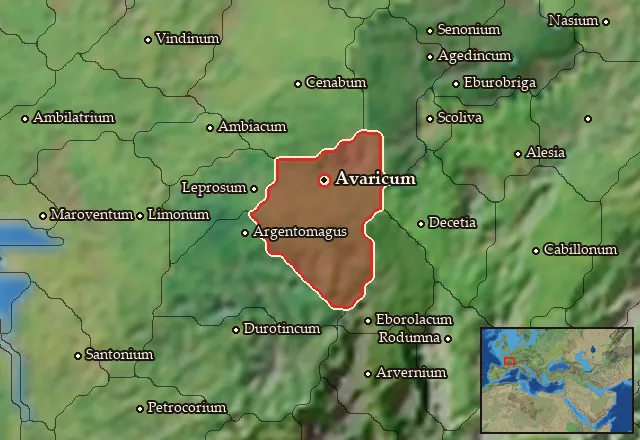 Map of Biturigia and its neighbours