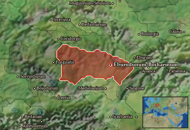 Map of Boihaemum and its neighbours