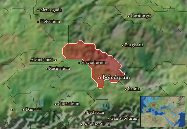 Map of Boihaemum Meridionale and its neighbours