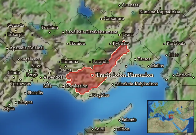Map of Boreia Tracheiotis and its neighbours