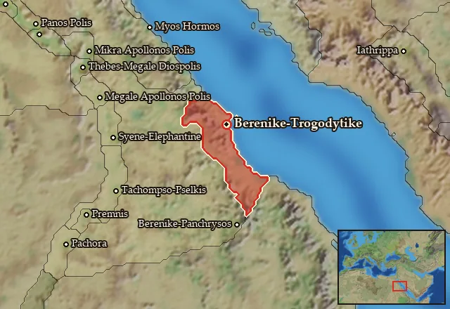 Map of Boreia Trogodytike and its neighbours