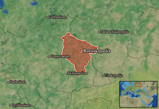 Map of Borouskia-Pagyritaia and its neighbours