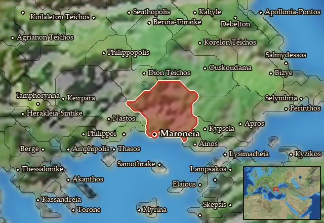 Map of Briantike-Korpilike and its neighbours