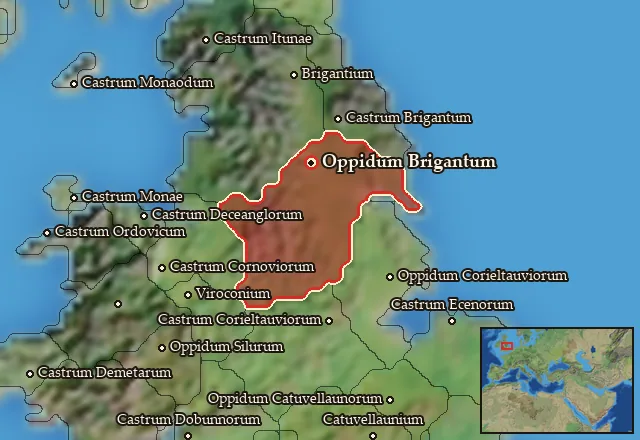 Map of Brigantia Centralis and its neighbours