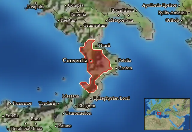 Map of Bruttium and its neighbours