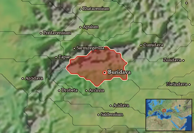 Map of Buridavensia and its neighbours