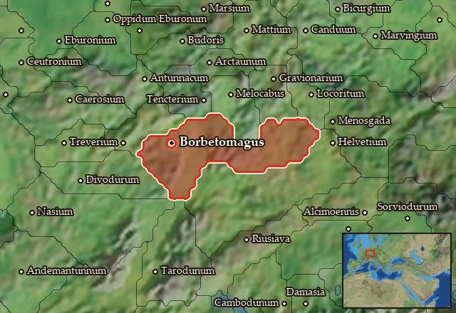 Map of Caeracatia-Triboccia and its neighbours