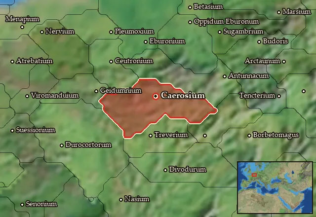 Map of Caerosia-Paemania and its neighbours