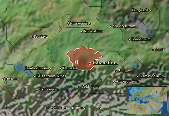 Map of Catenatia and its neighbours