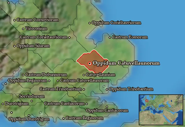 Map of Catuvellaunia Orientalis and its neighbours
