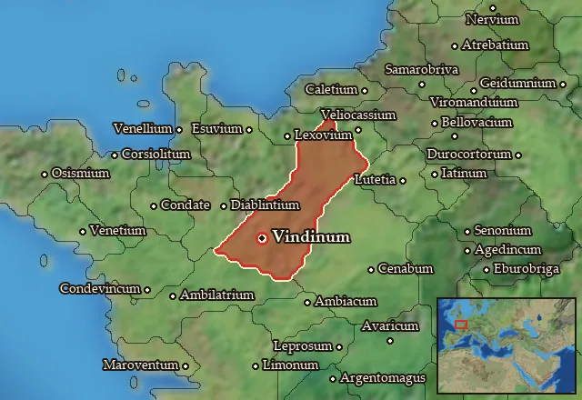 Map of Cenomania-Eburovicia and its neighbours
