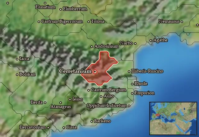 Map of Cerretania and its neighbours