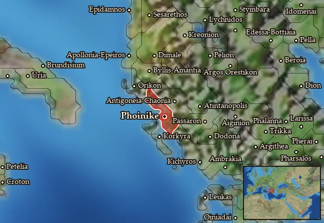Map of Chaonia and its neighbours