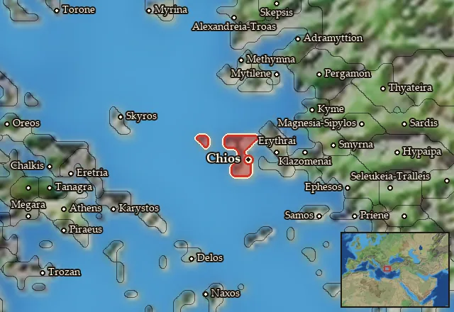 Map of Chios and its neighbours