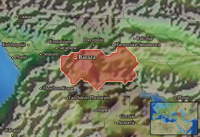 Map of Chorzene and its neighbours