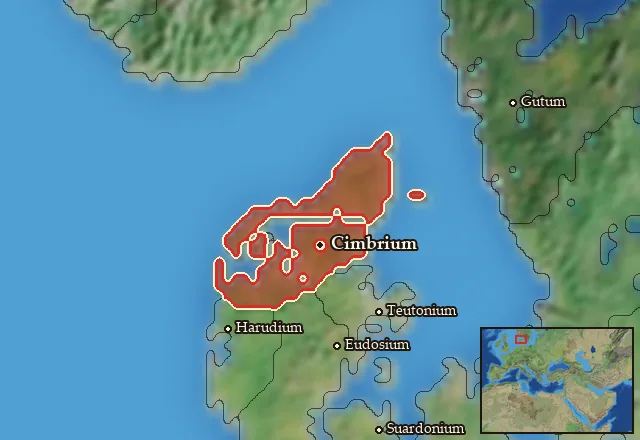 Map of Cimbria and its neighbours