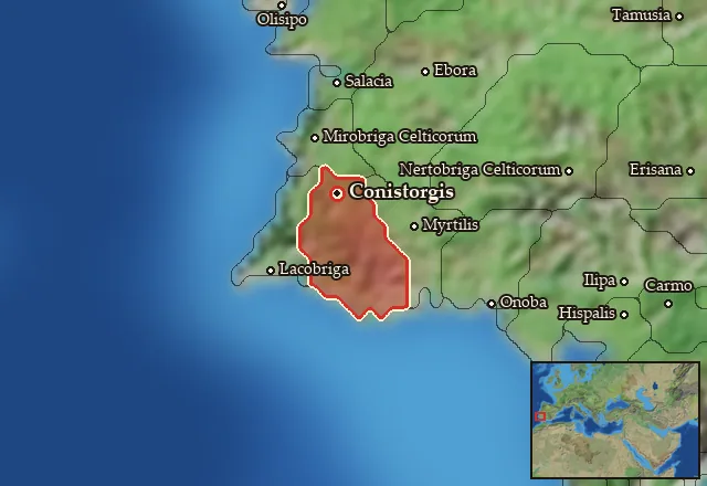 Map of Conia and its neighbours